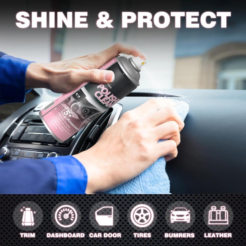DONKEYPRO Car Interior Cleaner, Polishing Cleaner Detailer Spray for Vehicle Detailing, 450ml Aerosol 15 fl oz with Iron Can (1-pack) - Image 4